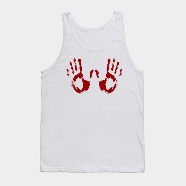Bloody Handprints Tank Top by HotHibiscus